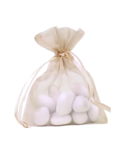 Bolsa Marron-Gris Topo 7.5X10cm Tela Organza ***OFERTA DTO NO ACUMULABLE