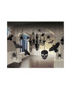 Decoracion Colgante Kit Candelabros Purpurina Hwn 