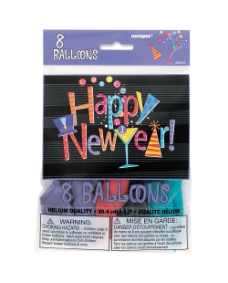 Globos Latex 30,5cm H. New Year Surtidos