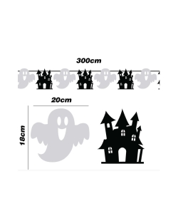 Guirnalda Fantasmas / Castillo 300 x 18cm***OFERTA DTO NO ACUMULABLE