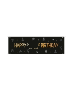 Pancarta Happy Bday Personalizable 160X50cm Plastico