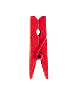 Pinza Rojo 2.5cm Madera ***OFERTA DTO NO ACUMULABLE