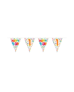 Banderin Happy Bday Puntos Nº 1 Plastico 10m