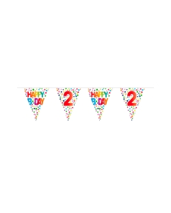 Banderin Happy Bday Puntos Nº 2 Plastico 10m