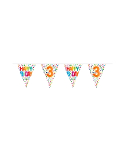 Banderin Happy Bday Puntos Nº 3 Plastico 10m