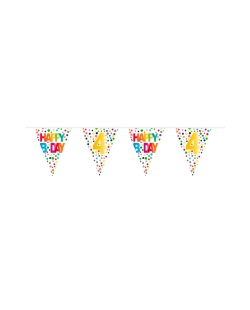 Banderin Happy Bday Puntos Nº 4 Plastico 10m
