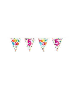 Banderin Happy Bday Puntos Nº 5 Plastico 10m