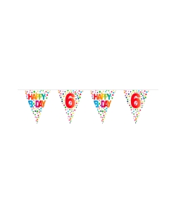 Banderin Happy Bday Puntos Nº 6 Plastico 10m