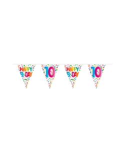 Banderin Happy Bday Puntos Nº 10 Plastico 10m
