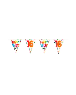Banderin Happy Bday Puntos Nº 16 Plastico 10m
