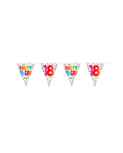 Banderin Happy Bday Puntos Nº 18 Plastico 10m