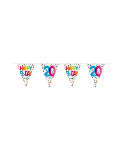 Banderin Happy Bday Puntos Nº 20 Plastico 10m