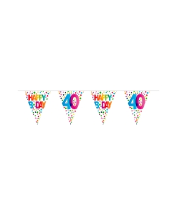 Banderin Happy Bday Puntos Nº 40 Plastico 10m
