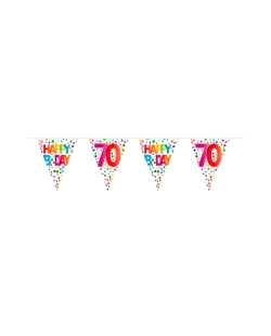 Banderin Happy Bday Puntos Nº 70 Plastico 10m