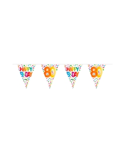 Banderin Happy Bday Puntos Nº 80 Plastico 10m