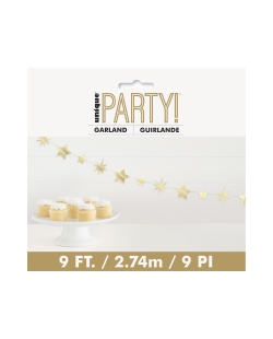 Guirnalda Estrellas Oro Metal