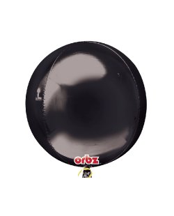 Globo Orbz Negros Metalizado 40cm