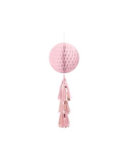 Decorados nido de abeja con Cola de Borlas rosa doradas - 71cm ***OFERTA DTO NO ACUMULABLE