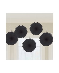 Rosetones de papel en negro-15,2cm 