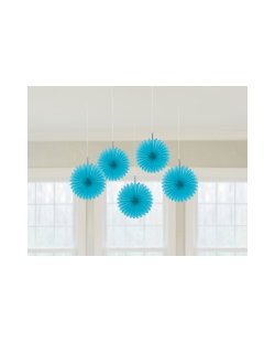 Rosetones de papel decorativos azul turquesa-15cm 