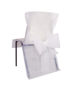 Funda Silla Lazo Blanco 50X95cm Tejido No Tejido Poliester ***OFERTA DTO NO ACUMULABLE