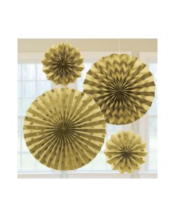 Rosetones de papel brillantes en dorado - Decoracion 