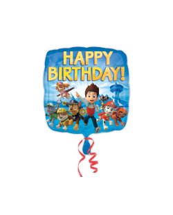 Globos Patrulla Canina Felíz Cumpleaños - Metalizados 45cm
