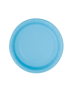 Platos 22,5cm Redondo Azul Pastel Carton ***OFERTA DTO NO ACUMULABLE