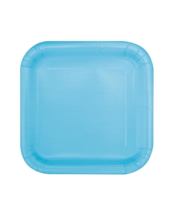 Platos 22,5cm Cuadrado Azul Pastel Carton ***OFERTA DTO NO ACUMULABLE