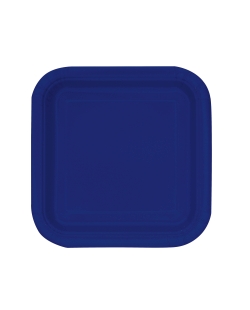 Platos 22,5cm Cuadrado Azul Marino Carton ***OFERTA DTO NO ACUMULABLE
