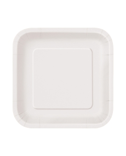 Platos 22,5cm Cuadrado Blanco Carton ***OFERTA DTO NO ACUMULABLE