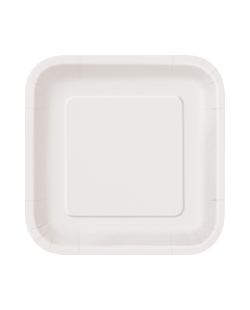 Platos 17,5cm Cuadrado Blanco Carton ***OFERTA DTO NO ACUMULABLE