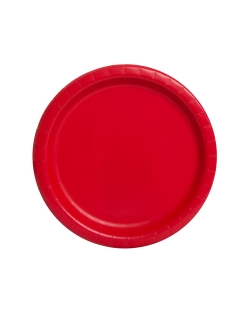 Platos 17,5cm Redondo Rojo Carton ***OFERTA DTO NO ACUMULABLE