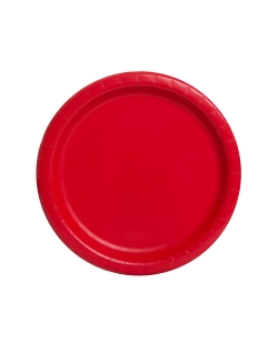 Platos 22,5cm Redondo Rojo Carton ***OFERTA DTO NO ACUMULABLE