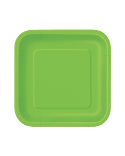 Platos 22,5cm Cuadrado Verde Lima Carton ***OFERTA DTO NO ACUMULABLE