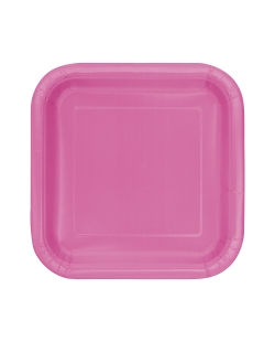 Platos 22,5cm Cuadrado Fucsia Carton ***OFERTA DTO NO ACUMULABLE
