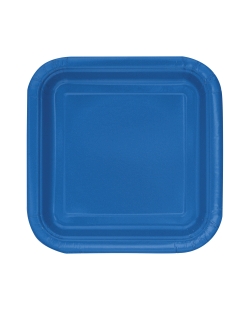 Platos 22,5cm Cuadrado Azul Real Carton ***OFERTA DTO NO ACUMULABLE