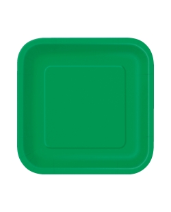 Platos 17,5cm Cuadrado Verde Esmeralda Carton ***OFERTA DTO NO ACUMULABLE
