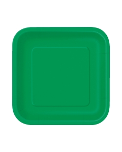 Platos 22,5cm Cuadrado Verde Esmeralda Carton ***OFERTA DTO NO ACUMULABLE