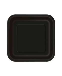 Platos 22,5cm Cuadrado Negro Carton ***OFERTA DTO NO ACUMULABLE