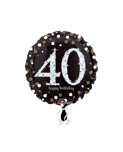 Globos de Cumpleaños 40 Dorado Centelleante - Aluminio 18''