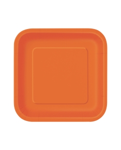 Platos 17,5cm Cuadrado Naranja Carton ***OFERTA DTO NO ACUMULABLE