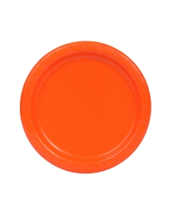 Platos 17,5cm Redondo Naranja Carton ***OFERTA DTO NO ACUMULABLE