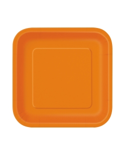 Platos 22,5cm Cuadrado Naranja Carton ***OFERTA DTO NO ACUMULABLE