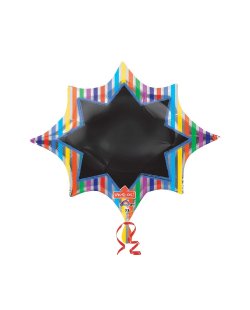 Globo rayas pizarra - Metalizado 88cm