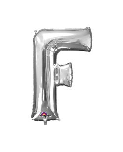 Globos Plateados Letra F - metalizado 86cm (DTO. NO ACUMULABLE)