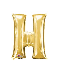 Globos Dorados Letra H - metalizado 86cm (DTO. NO ACUMULABLE)