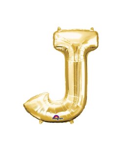Globos Dorados Letra J - metalizado 86cm (DTO. NO ACUMULABLE)