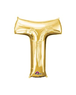 Globos Dorados Letra T - metalizado 86cm (DTO. NO ACUMULABLE)