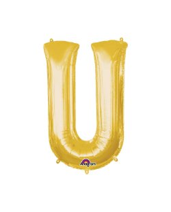 Globos Dorados Letra U - metalizado 86cm (DTO. NO ACUMULABLE)